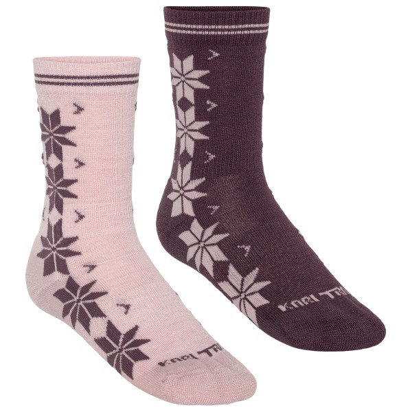 Kari Traa Women’s Vinst Sock 2 Pack Merinosokken purper Roze