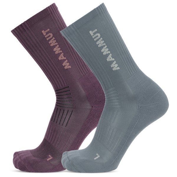 Mammut Multisport Crew 2-Pack Multifunctionele sokken /purper Grijs