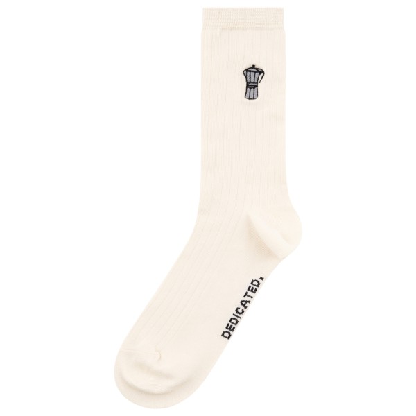 DEDICATED Rib Socks Knivsta Mocca EMB Multifunctionele sokken Wit