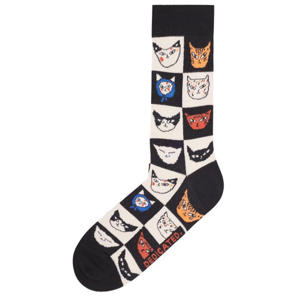 DEDICATED Socks Sigtuna Cat Bingo Multifunctionele sokken Zwart
