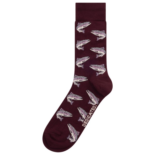 DEDICATED Socks Sigtuna Trout Fig Multifunctionele sokken Rood