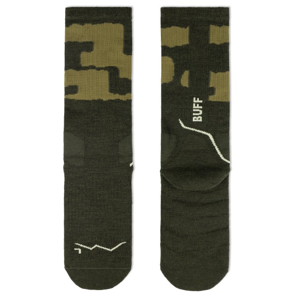 Buff Merino Mw Crew Socks Wandelsokken Olijfgroen