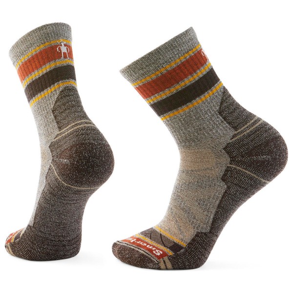Smartwool Hike Light Cushion Striped Mid Crew Sock Wandelsokken Bruin
