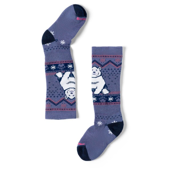 Smartwool Kid’s Winter Full Cushion Polar Bear OTC Skisokken Blauw
