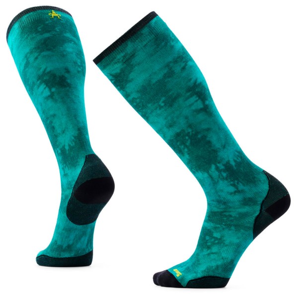 Smartwool Ski Zero Cushion Shale Print OTC Socks Skisokken turkoois Turquoise