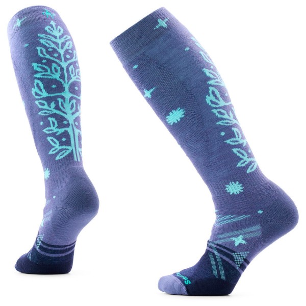 Smartwool Women’s Ski Full Cushion Ice Blossom OTC Socks Skisokken Blauw