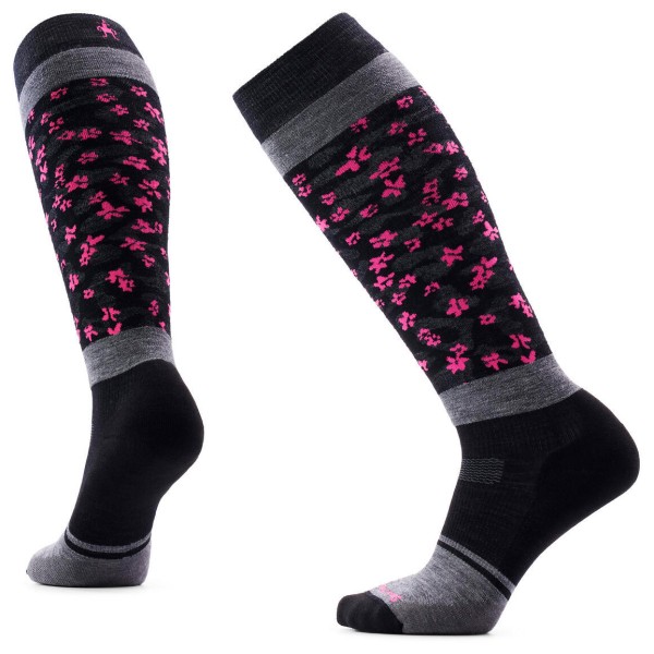 Smartwool Women’s Snowboard TC Wild Blossom OTC Skisokken Zwart