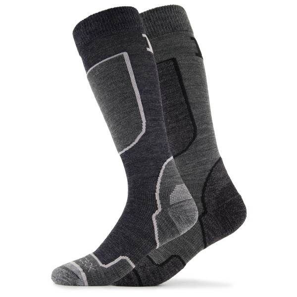 Heber Peak CedarHe. II Ski Socks 2-Pack Skisokken Grijs