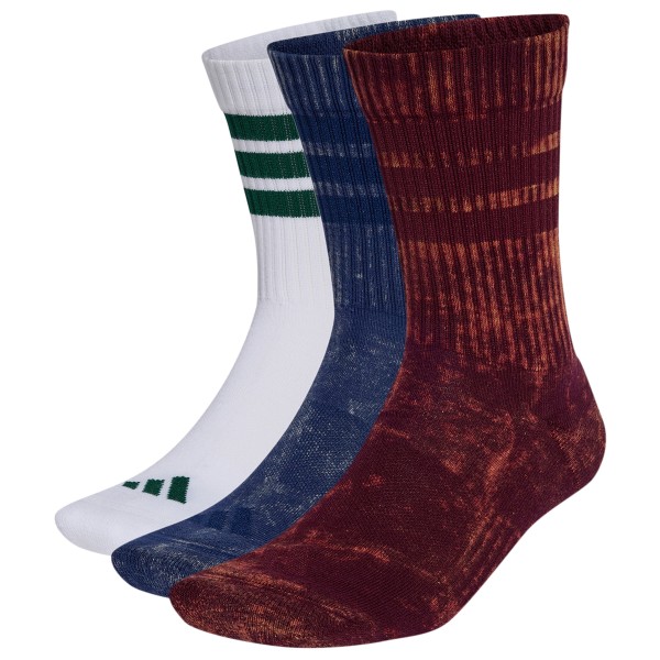 adidas 3 Stripes Cushioned Crew Stone Wash 3 Pair Pack Multifunctionele sokken Rood