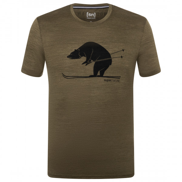 Image of super.natural - Skiing Bear Tee - Merinoshirt Gr L braun