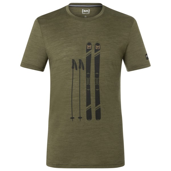 Image of super.natural - Skiing Gear Tee - Merinoshirt Gr L oliv