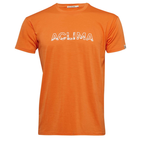 Merinoshirt Aclima Lightwool Tee Logo Herren (Gr S |orange)