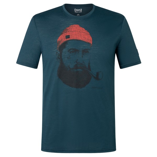 super.natural Sailor Tee Merinoshirt Herren Wandern (Gr L |blau)