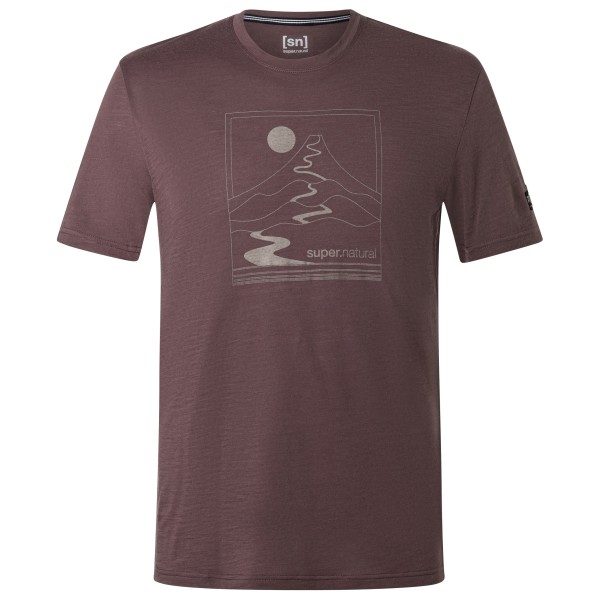 super.natural Trace Hill Tee Merinoshirt /purper Bruin
