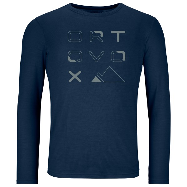 Image of Ortovox - 185 Merino Brand Outline L/S - Merinoshirt Gr L blau