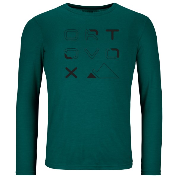 Image of Ortovox - 185 Merino Brand Outline L/S - Merinoshirt Gr L;M;S;XL;XXL blau;grün;rot