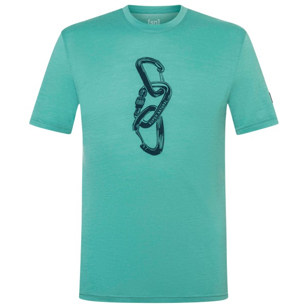 Merinounterwäsche super.natural Carabineri Tee Herren (Gr 54 - XL |türkis)