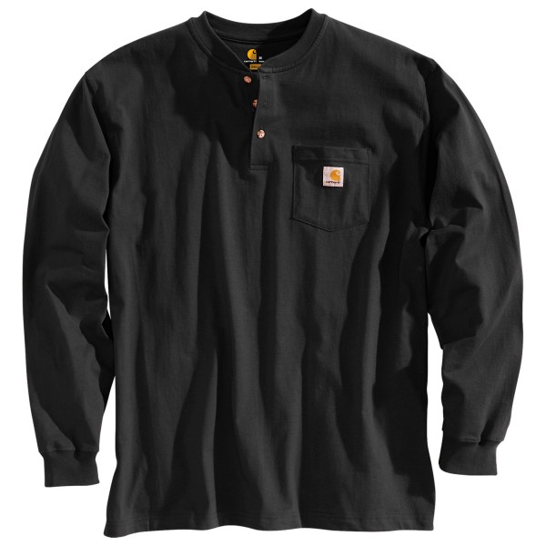 Image of Carhartt - Workwear Pocket Henley L/S - Longsleeve Gr L;M;S;XL;XXL blau;schwarz