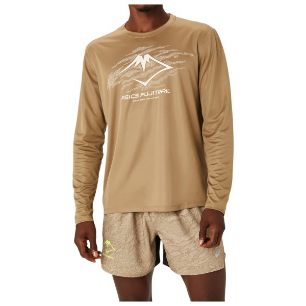 Image of Asics - Fujitrail Logo L/S Top - Laufshirt Gr L beige