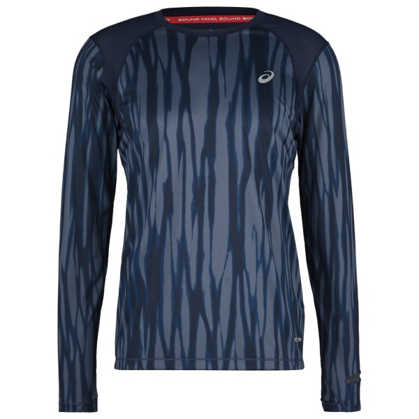 Image of Asics - Road All Over Print L/S Top - Laufshirt Gr L blau