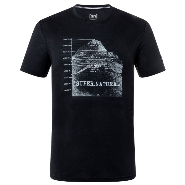 Image of super.natural - 7 Peaks Tee - Merinoshirt Gr 46 - S;48/50 - M;54 - XL;56 - XXL schwarz