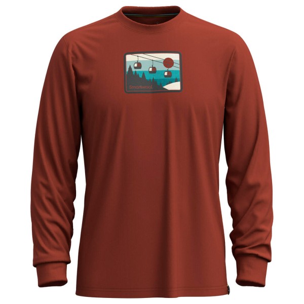 Image of Smartwool - Gondola Ride Graphic Long Sleeve Tee - Merinoshirt Gr L rot