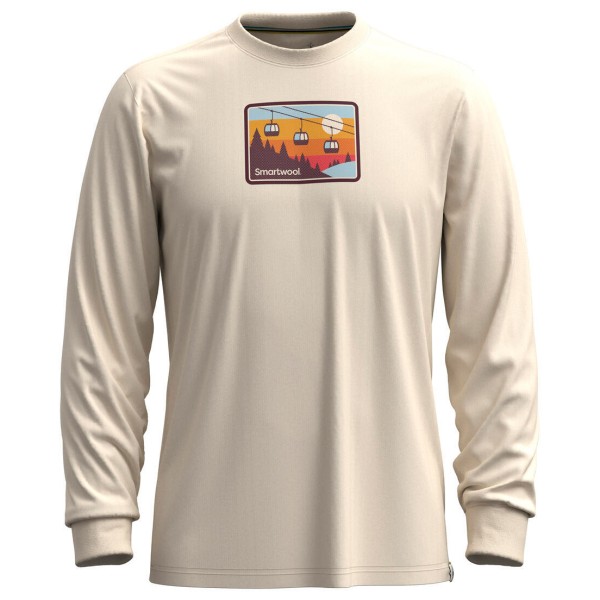 Image of Smartwool - Gondola Ride Graphic Long Sleeve Tee - Merinoshirt Gr L;M;S;XL;XXL beige;rot