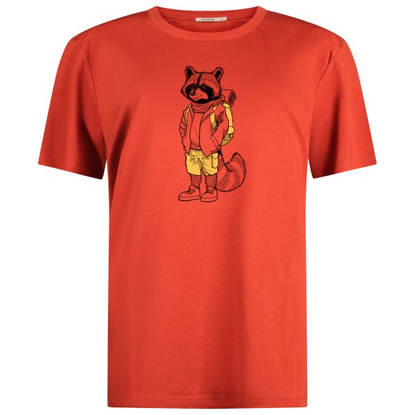 Image of GreenBomb - Animal Raccoon Hike Guide T-Shirt Cotton - T-Shirt Gr S rot