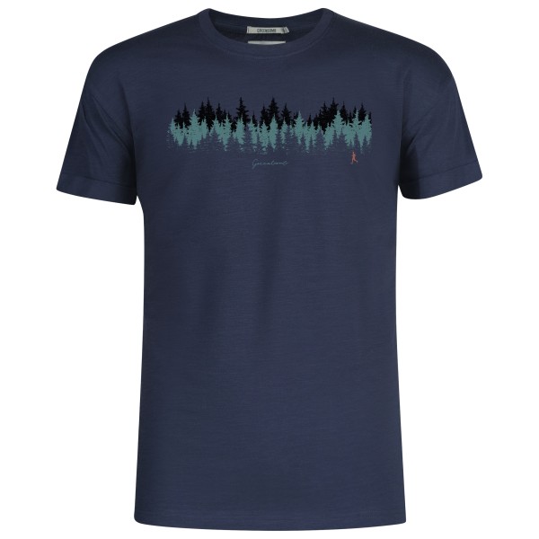 Image of GreenBomb - Nature Forest Run Roll T-Shirt Cotton - T-Shirt Gr L blau