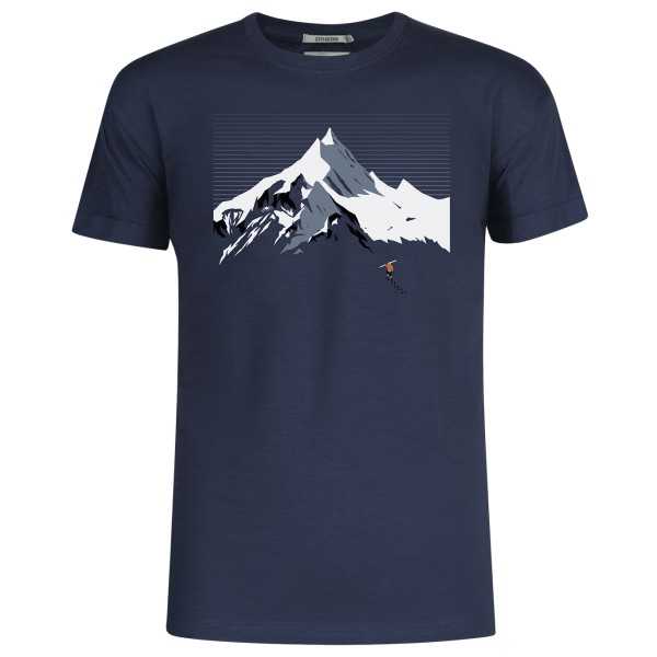 Image of GreenBomb - Nature Mountain Ski Roll T-Shirt Cotton - T-Shirt Gr L;M;XXL blau