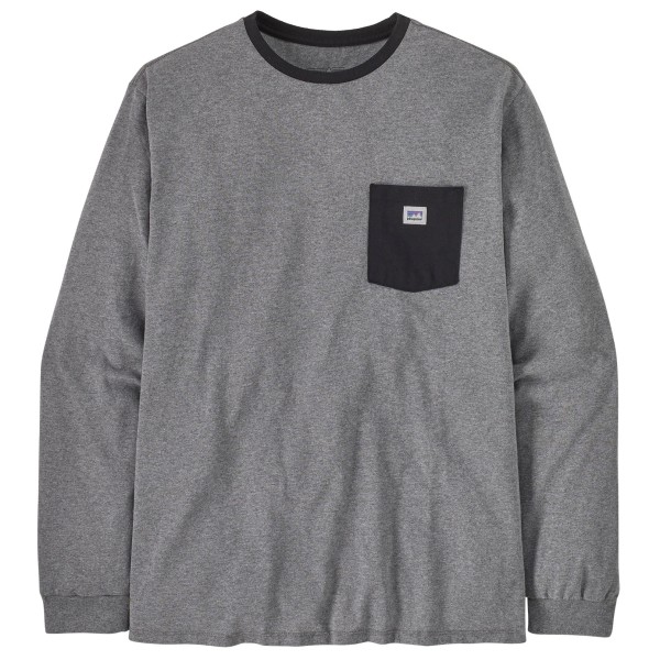 Image of Patagonia - L/S Shop Sticker Pocket Responsibili-Tee - Longsleeve Gr M grau