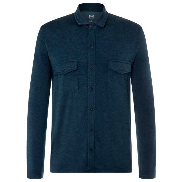 super.natural Adventure Shirt Merinoshirt Herren Wandern (Gr XXL |blau)