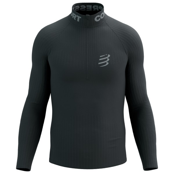 Compressport – 3D Thermo Half Zip L/S Top – Hardloopshirt maat , Zwart