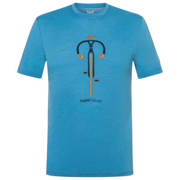 super.natural Vintage Bike Tee Merinoshirt Men (Gr 48/50 - M |blau)
