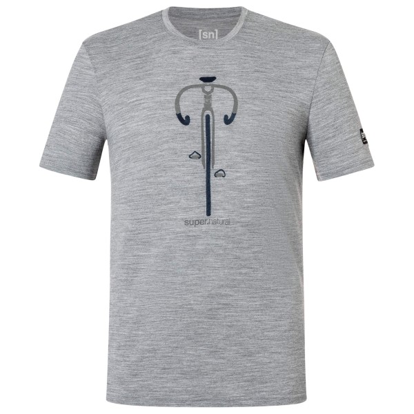 T-Shirt super.natural Vintage Bike Tee Herren (Gr 52 - L |grau)