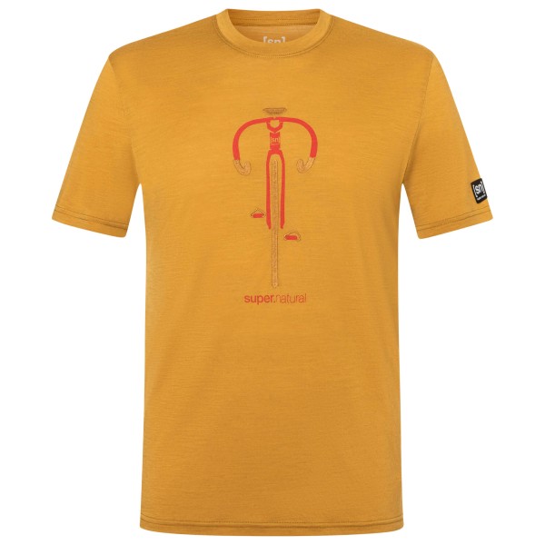 super.natural Vintage Bike Tee Merinoshirt Men (Größe 56 - XXL |orange/gelb)