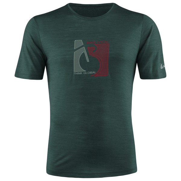 Löffler Printshirt Bike Merino-Tencel Merinoshirt Herren Wandern (Gr 50 |blau)