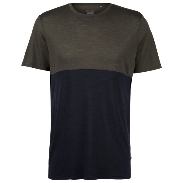 Stoic MerinoChill MMXX. Göteborg Colorblock Tee Merinoshirt Blauw