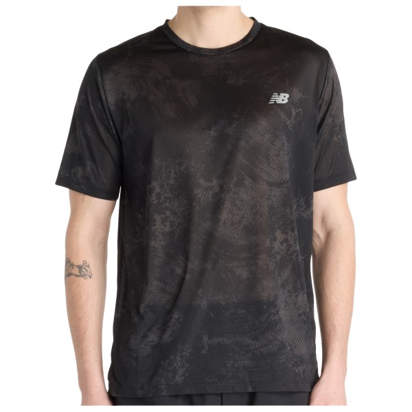 Laufshirt New Balance Athletics Printed T-Shirt Herren (Gr M |grau/schwarz)