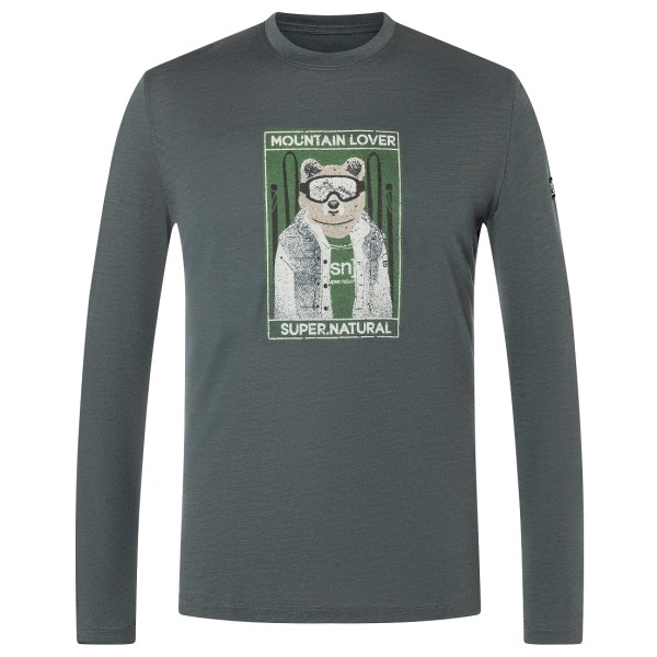 Longsleeve super.natural Bearski L/S Herren (Gr L |grau)