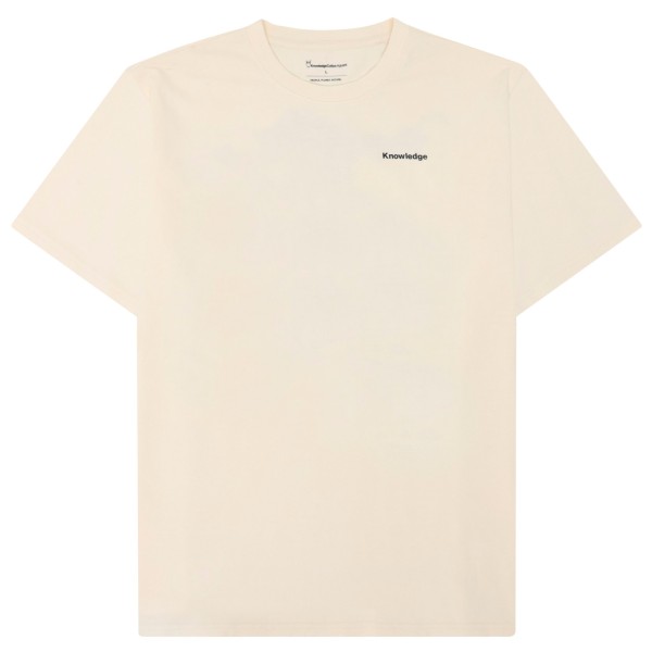 T-Shirt KnowledgeCotton Apparel S/S Heavy Single MTN Back Print Herren (Gr 3XL |weiß/beige)