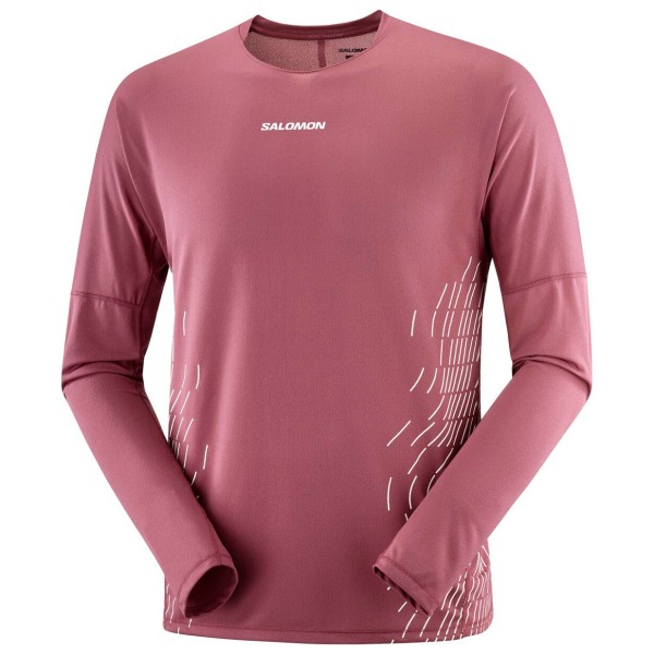 Laufshirt Salomon Sense Aero L/S Tee GFX Herren (Gr L |rot/rosa)