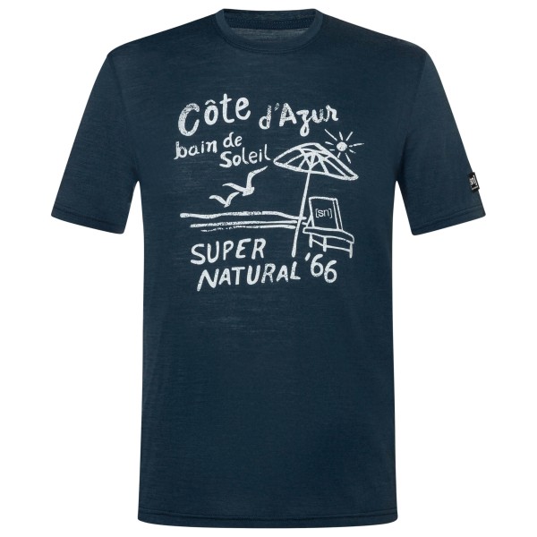 Merinoshirt super.natural Cote D'Azur Tee Herren (Gr M |blau)