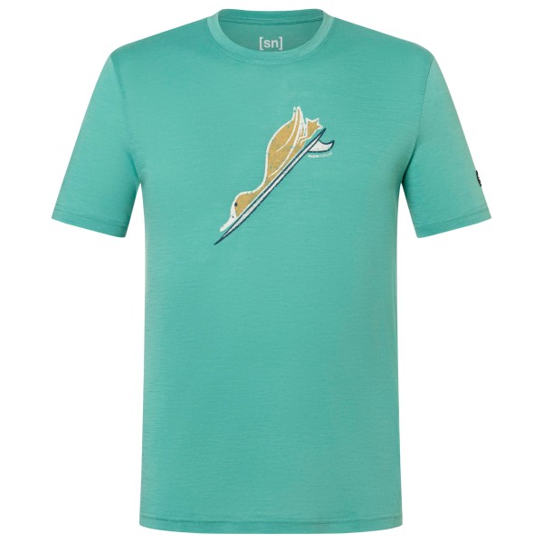 super.natural – Duck Dive Tee – Merinoshirt maat XL, turkoois Turquoise