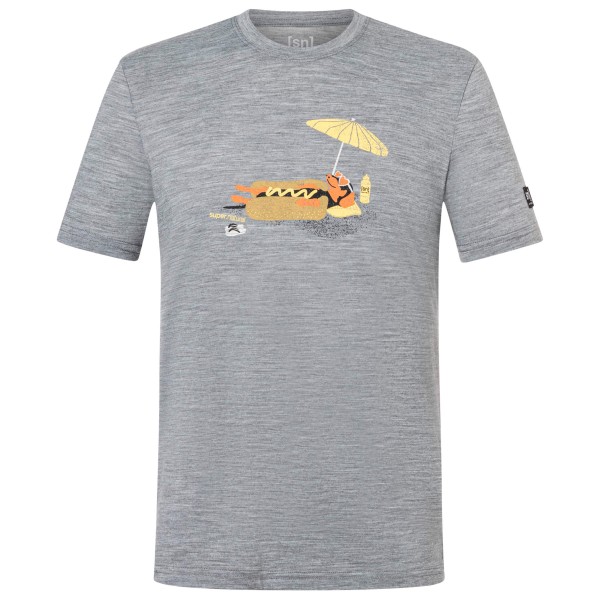 Merinoshirt super.natural Hot Dog Tee Herren (Gr XL |grau)