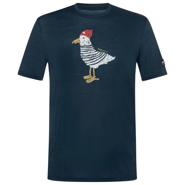 super.natural Johnny Tee Merinoshirt Herren (Gr XXL |blau)