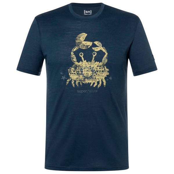 super.natural Mr Crab Tee Merinoshirt Herren (Gr XL |blau)