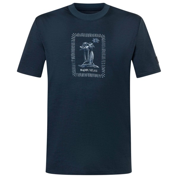super.natural Palm Island Bio Jersey Tee Merinoshirt Herren (Gr L |blau)