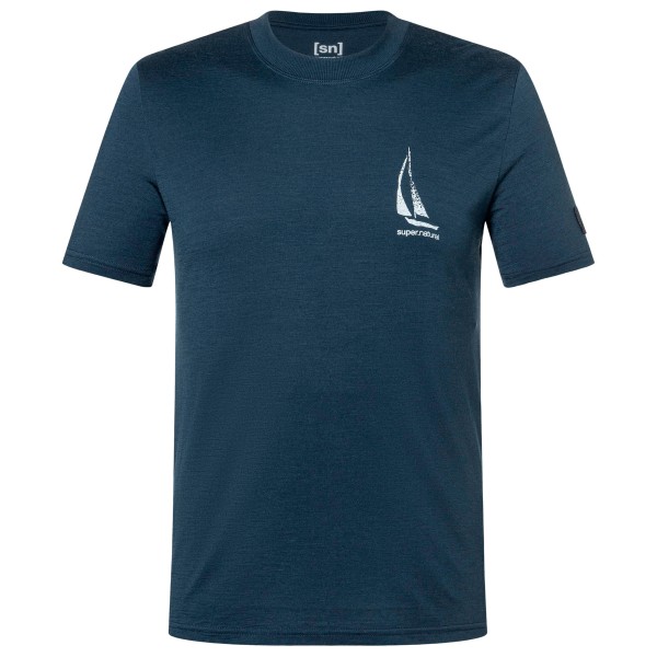 super.natural Sailing Boat Bio Jersey Tee Merinoshirt Herren (Gr XL |blau)