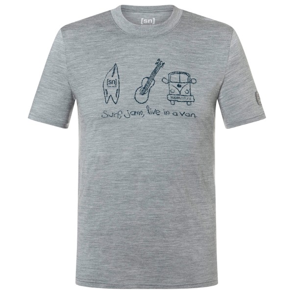 Merinoshirt super.natural Van Life Bio Jersey Tee Herren (Gr S |grau)